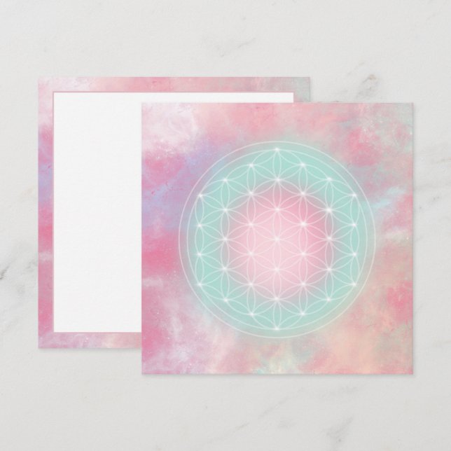 Save The Date Serenity Flower of Life Necklace | Sacred Geometry (Devant / Derrière)