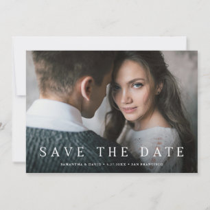 Save The Date Serif simple Élégant texte classique et photo