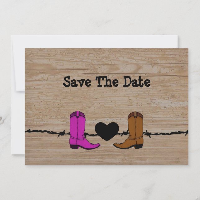 Save The Date Ses Bottes De Cowboy Et Elle Sauvent La Date (Devant)
