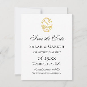 Save the Date SG Monogram or GS Monogram