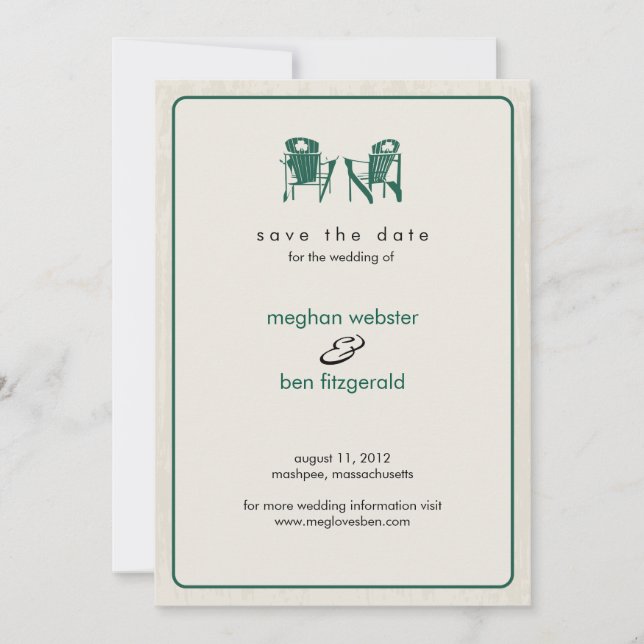 Save The Date Shamrock Adirondack Chaises Enregistrer la date (Devant)