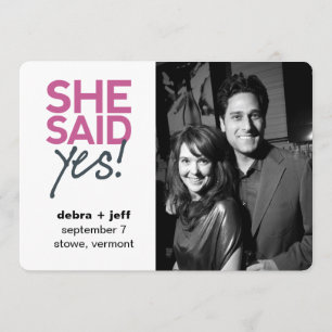 Save the Date She Said Yes! Invitation