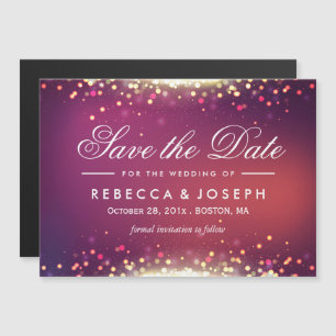 Save the Date Shimmer Gold Glitter Sparkle Dots Magnetic Invitation
