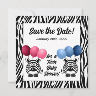 Save The Date Shower du bébé de Zebra Fraternal