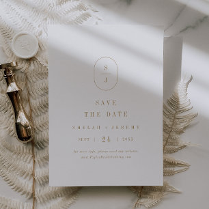 Save The Date SHYLAH Elegant Gold Formal Classic Minimal Mariage