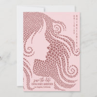 Silhouette rose Gold Woman dans les Coeurs Quincea
