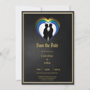 Save The Date Silhouettes homosexuelles élégantes.