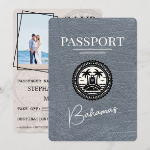 Save The Date Silver Bahamas Passport Enregistrer La Date
