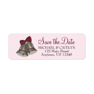 Save the Date Silver Bell Wedding Bells Labels