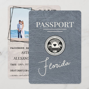 Save The Date Silver Florida Passport Enregistrer La Date