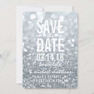 Save the Date   Silver Glit Fab