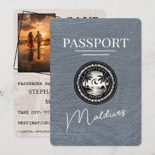 Save The Date Silver Maldives Passeport Enregistrer La Date