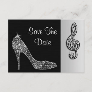 Save The Date Silver Stiletto & Treble Cleft 50e Sauvegarde La D