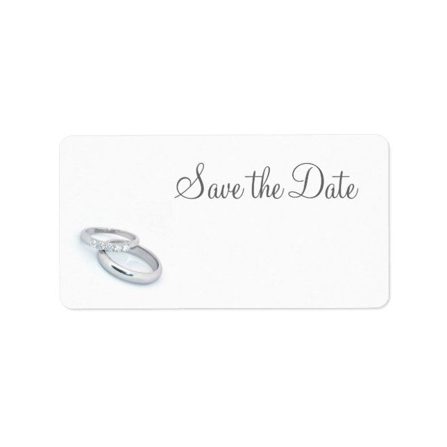 Save the Date/Silver Wedding Bands Label (Front)
