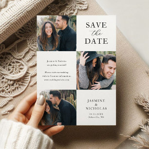 Save The Date Simple 3 Photo Mariage