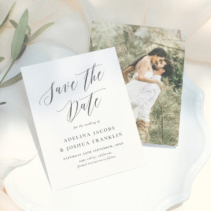 Save The Date Simple Calligraphie de lettre de mariage Photo de