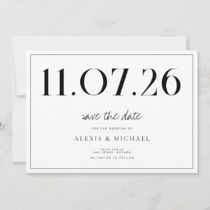 Save The Date Simple Chic Mariage Non Photo Enregistrer La Date
