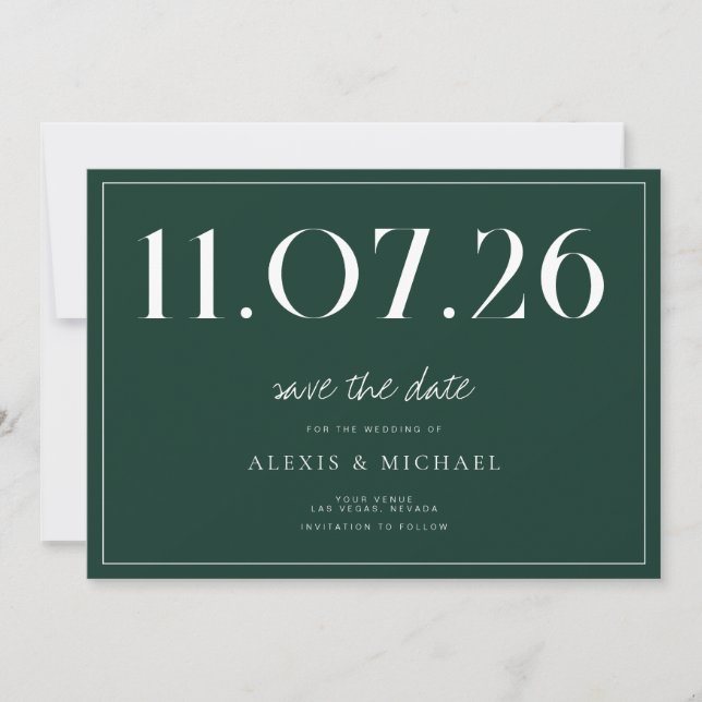 Save The Date Simple Chic Mariage Non Photo Enregistrer La Date (Devant)