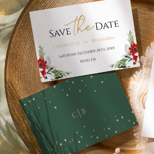 Save The Date Simple classique Mariage de Noël plat