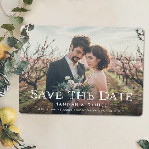 Save The Date Simple classique photo complète personnalisée Enre