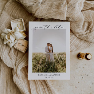Save The Date Simple classique photo mariage élégant