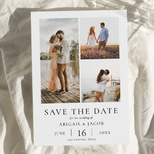 Save The Date Simple Collage De Photos De Mariage Moderne Enregi