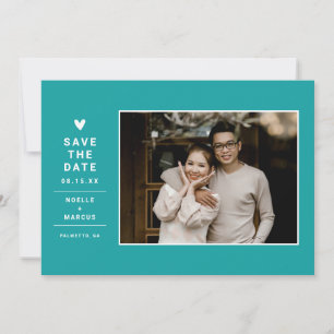Save The Date Simple couleur solide photo de coeur moderne Eau
