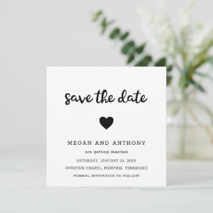 Save The Date Simple Cute Heart Photo Mariage moderne