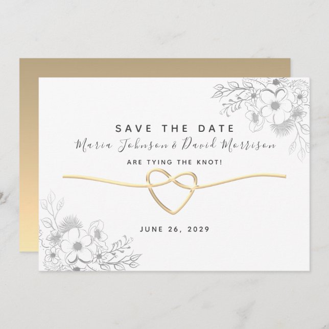 Save The Date Simple Élégant Design Script Mariage Enregistrer L (Devant / Derrière)