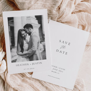 Save The Date Simple Élégant Mariage Photo Enregistrer La Date