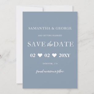 Save The Date Simple élégant minimaliste moderne Dusty Blue