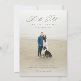 Save The Date Simple Elegant Modern QR Code Photo Wedding