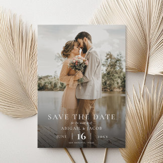 Save The Date Simple Élégant Moderne Photo Mariage Enregistrer l