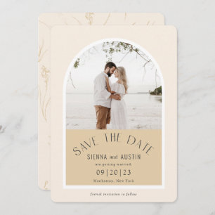 Save The Date Simple Elégant Moderne Tons Terre Mariage beige