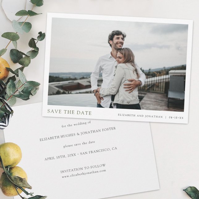 Save The Date Simple Élégant Personnalisé Mariage Photo Enregist (Créateur téléchargé)