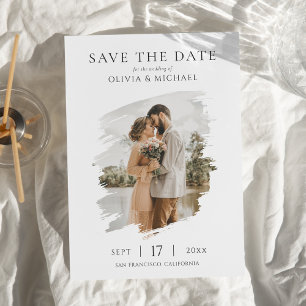 Save The Date Simple Élégant Photo Mariage Date à Sauvegarder