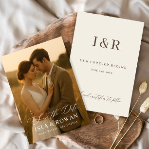 Save The Date Simple Élégant Photo Mariage Moderne