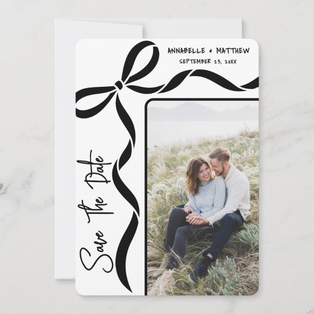 Save The Date Simple Elegant Photo Wedding (Devant)