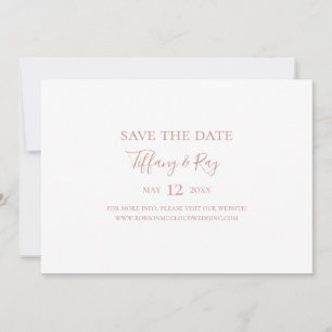 Save The Date Simple Elegant Rose Gold Horizontal Enregistrer la