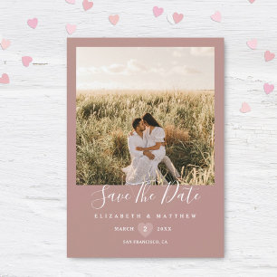 Save The Date Simple Elegant Rustic Couple Mariage photo