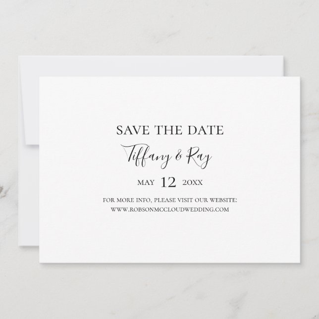 Save The Date Simple élégante horizontale Enregistrer la date (Devant)