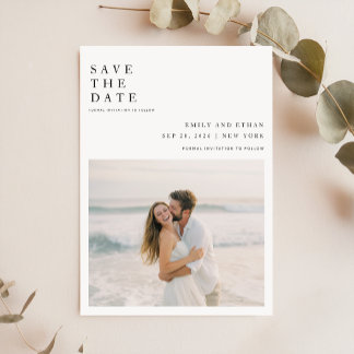 Save The Date Simple élégante QR Code Mariage photo