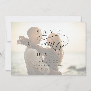 Save The Date Simple et élégant script photo enregistrer la date