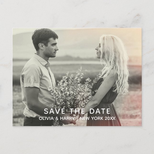 Save The Date | Simple Full Photo Postcard (Front)