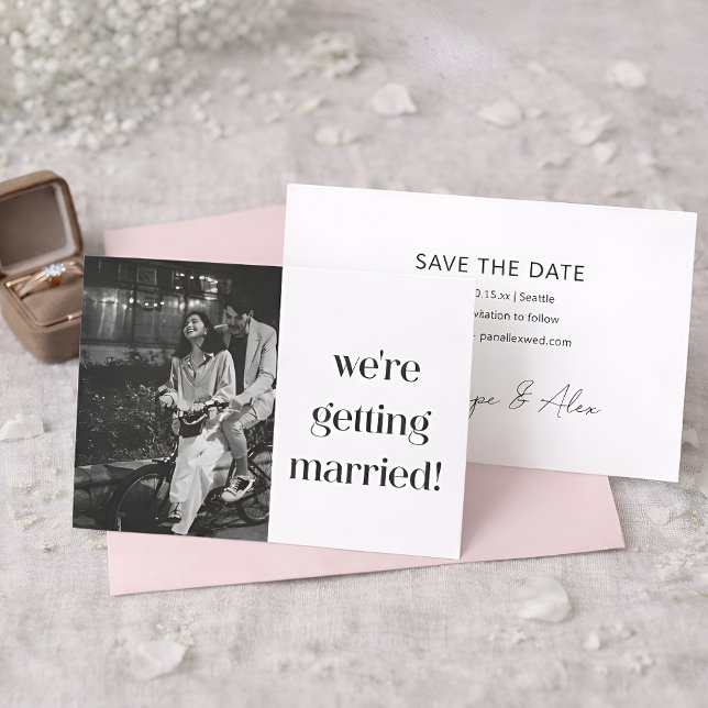 Save The Date Simple Fun Casual Minimal Modern Photo Wedding  (Créateur téléchargé)