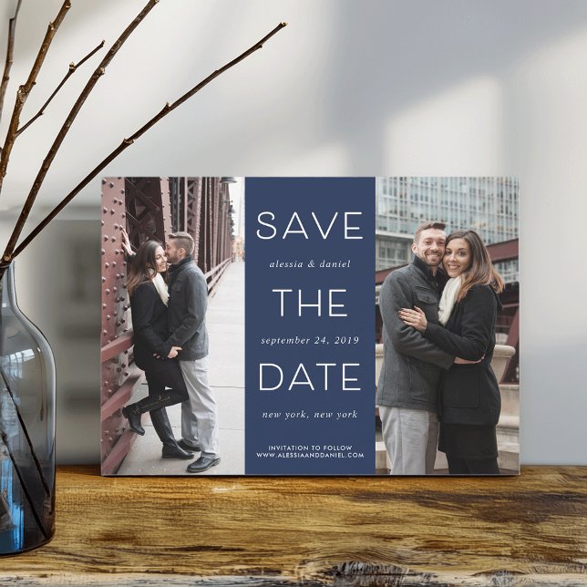 Save The Date Simple, instruction | Deux photos Enregistrer la d (Créateur téléchargé)