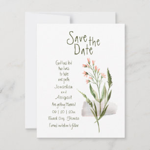 Save The Date Simple Jolie Fleurs Roses Mariage chrétien