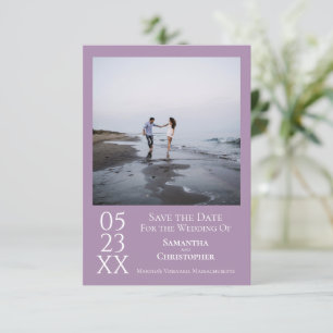 Save The Date Simple Lavender Moderne Minimaliste Mariage photo