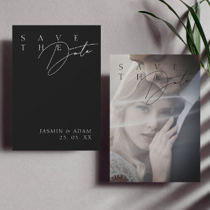 Save The Date Simple Mariage Moderne Photo Noir Et Blanc