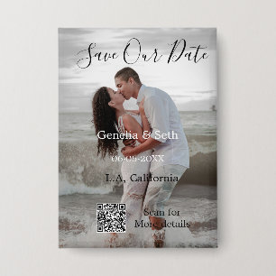 Save the date simple minimal QR scan code details 